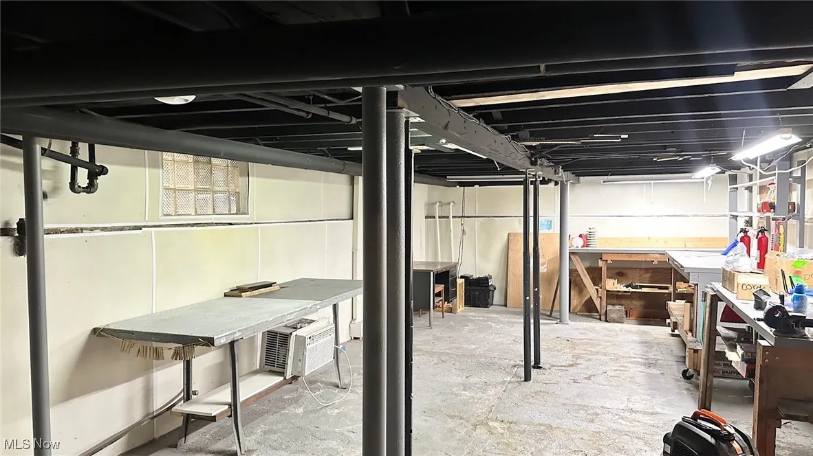 View of unfinished basement