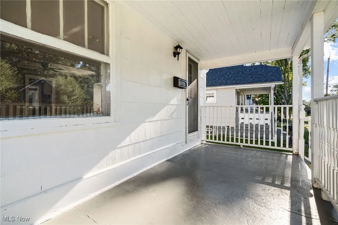 View of covered porch