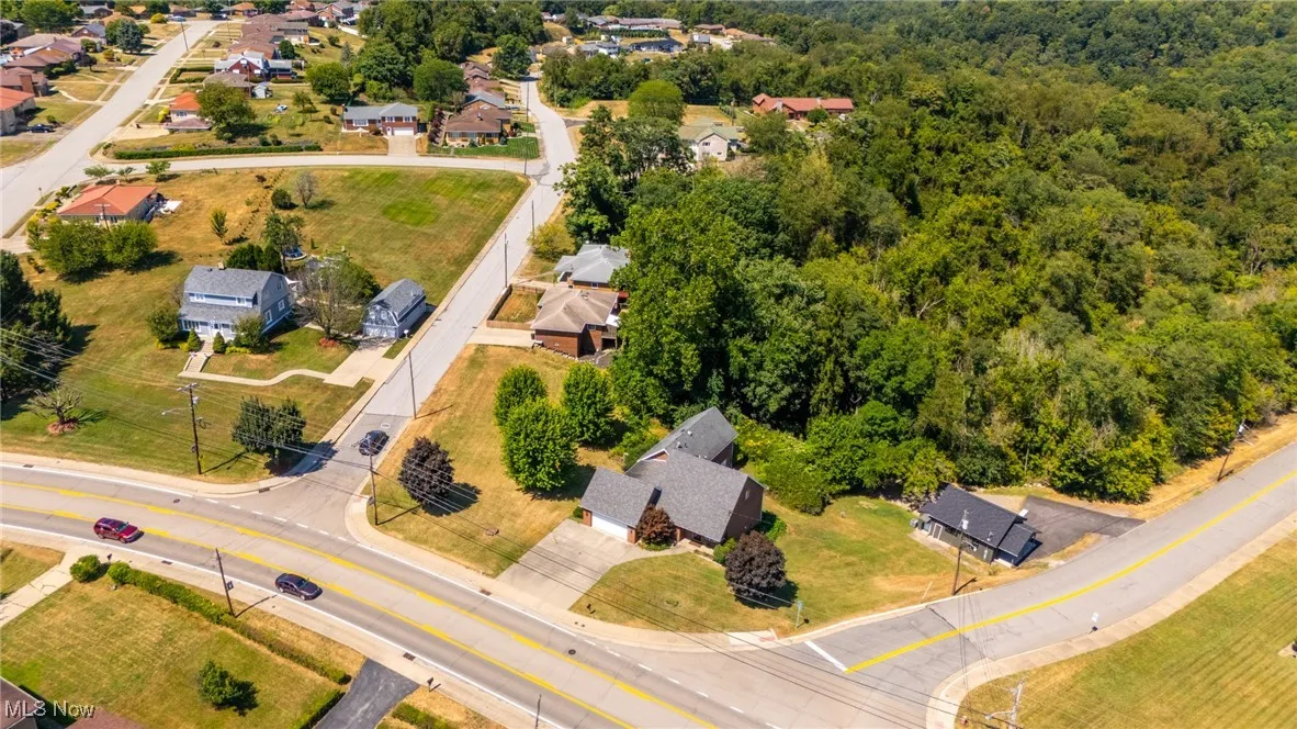 Aerial perspective of suburban area