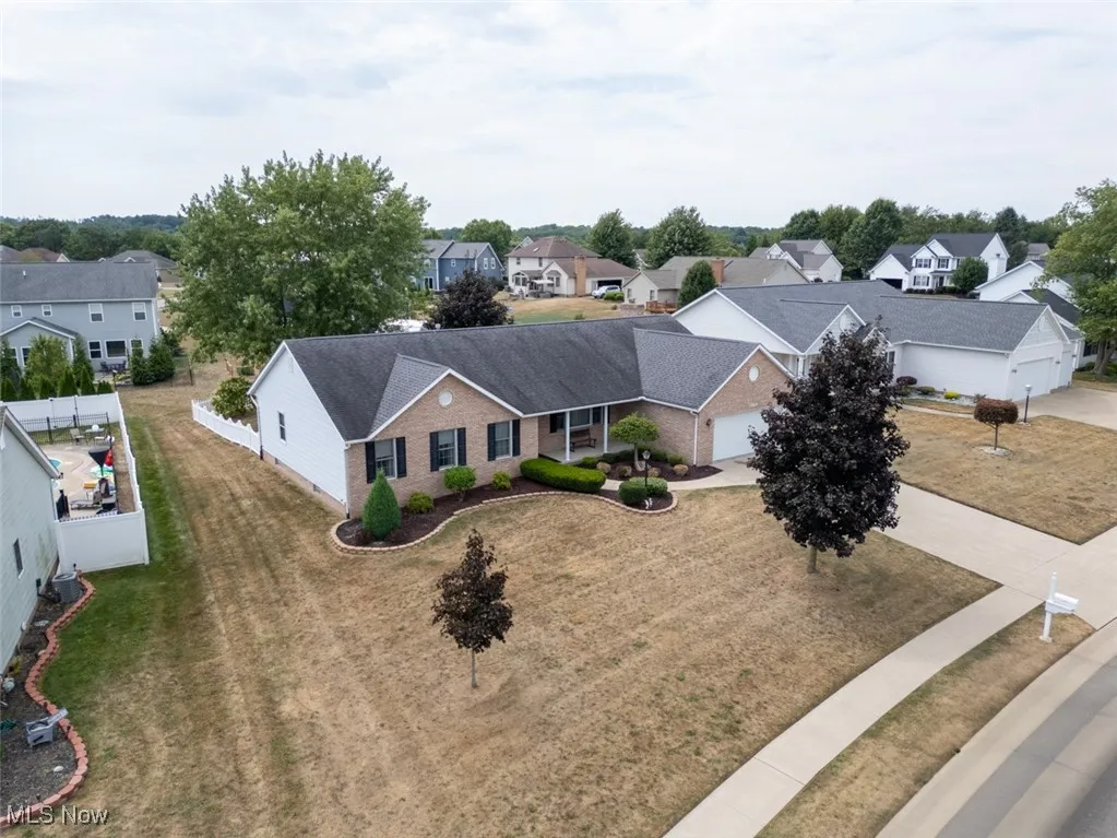 Aerial perspective of suburban area
