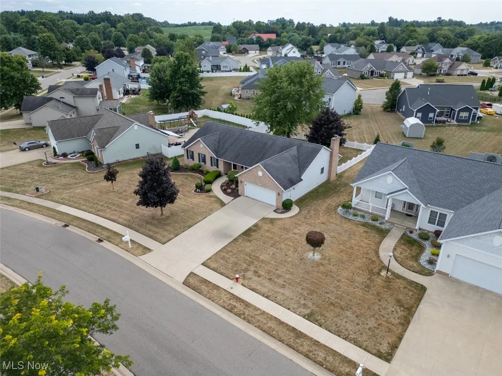 Aerial view of residential area