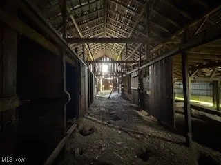 View of horse barn