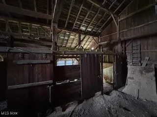 View of horse barn