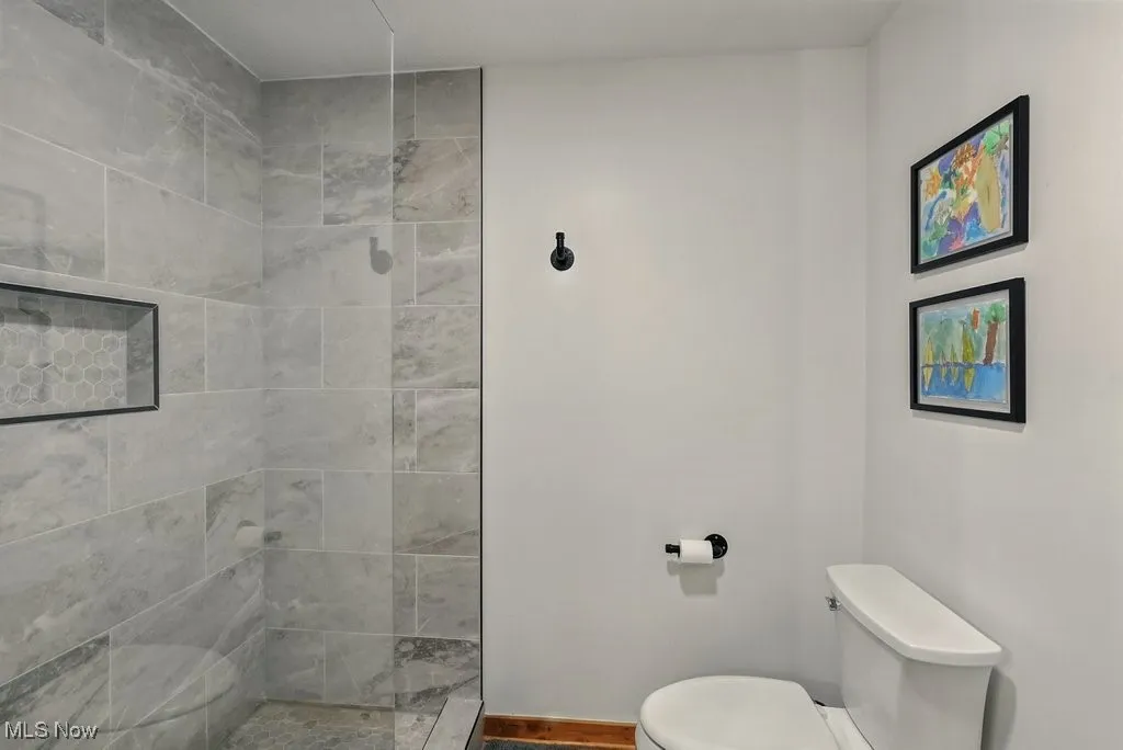 Bathroom with toilet and a walk in shower