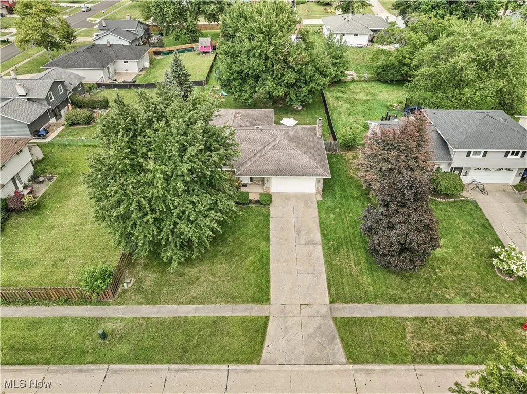 Aerial view of residential area