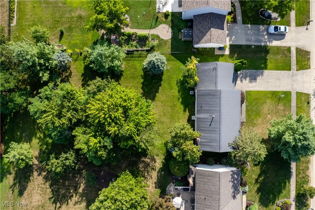 Aerial perspective of suburban area