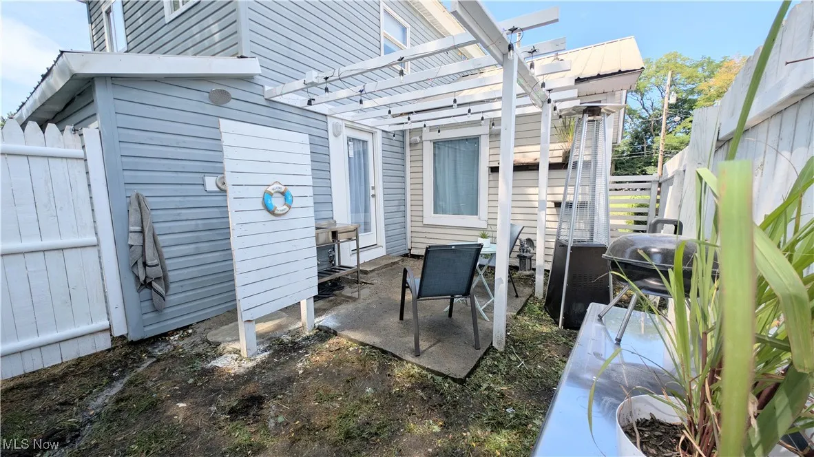 View of patio featuring a pergola