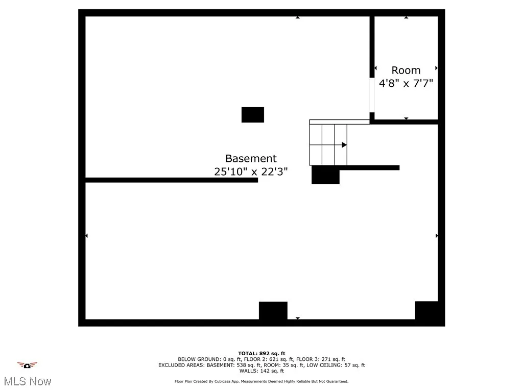 Basement, the bottom half is the finished area.