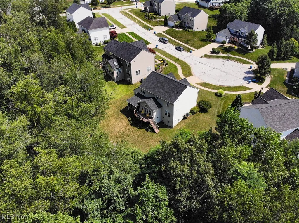 Aerial perspective of suburban area
