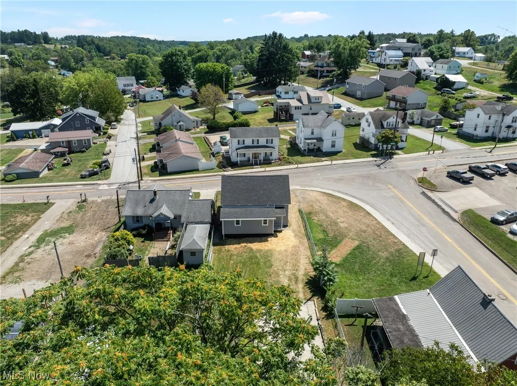 Aerial perspective of suburban area