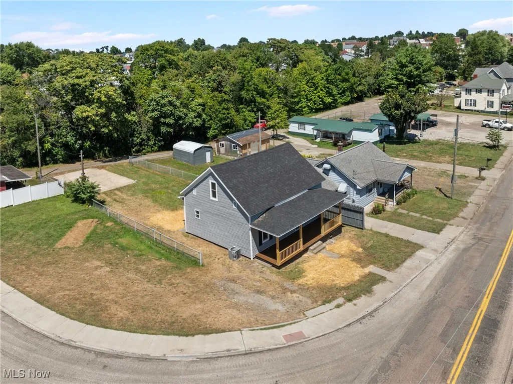 Aerial perspective of suburban area