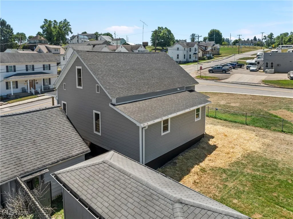 Aerial perspective of suburban area
