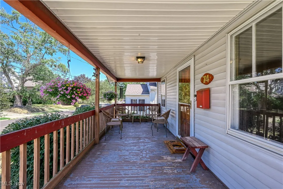 View of wooden front porch