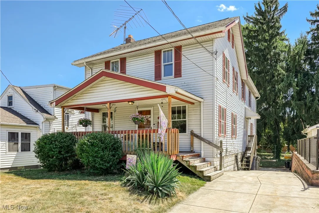 View of front of home with a porch