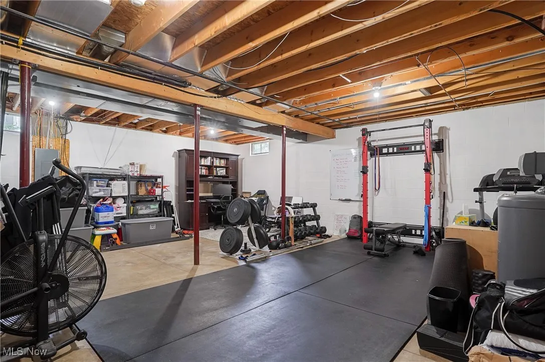 Exercise room with electric panel