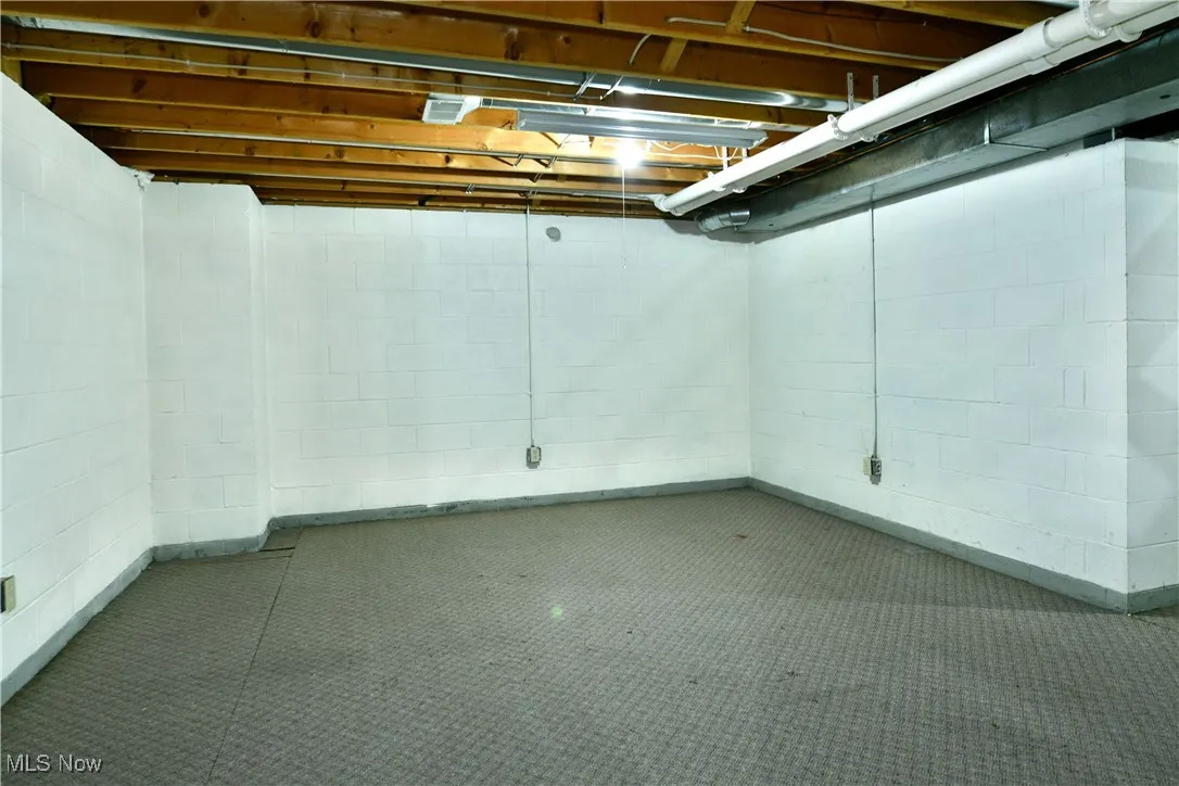 Below grade area with carpet floors