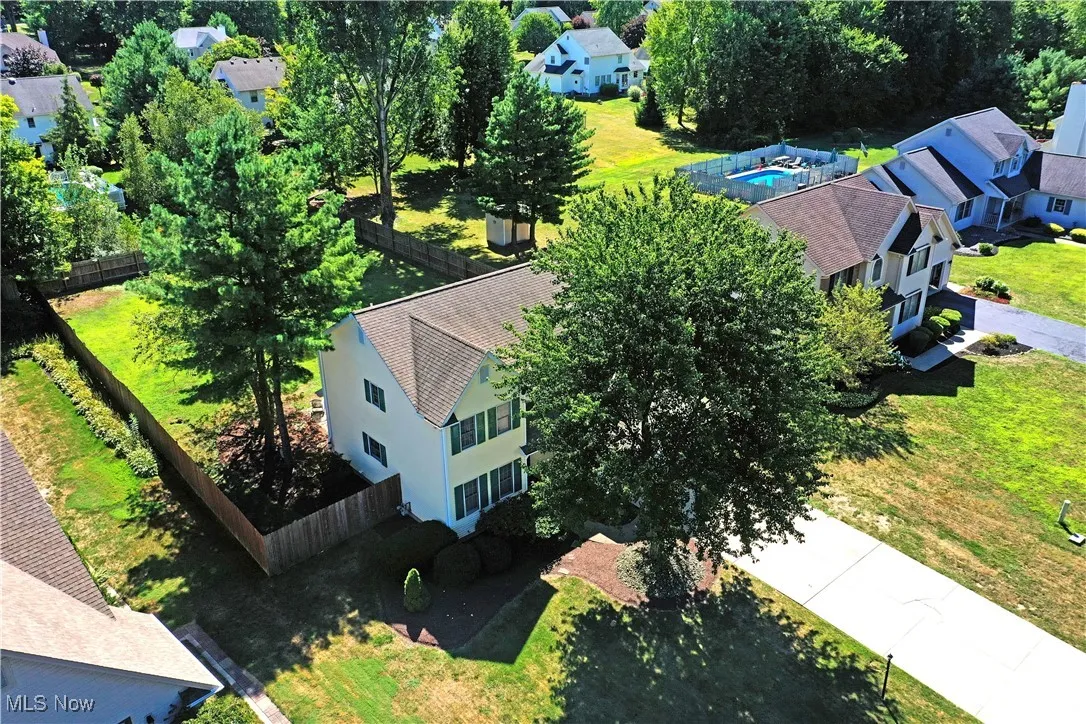 Aerial view of residential area
