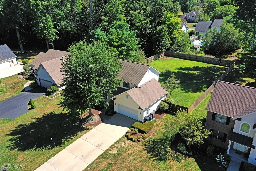 Aerial perspective of suburban area