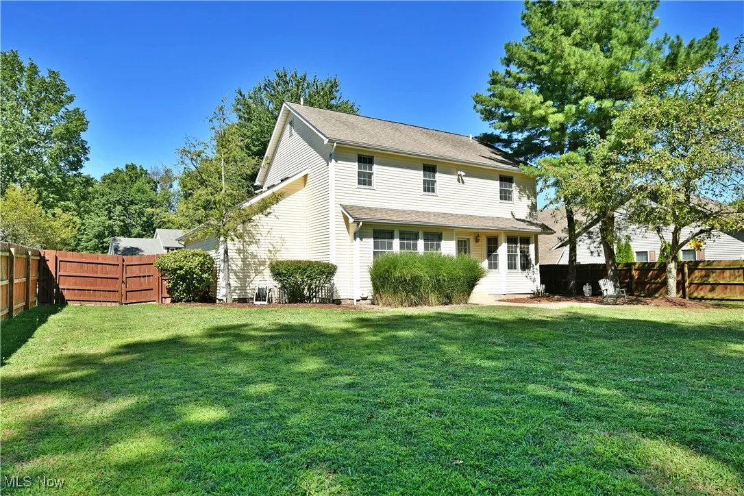 Back of house with a fenced backyard