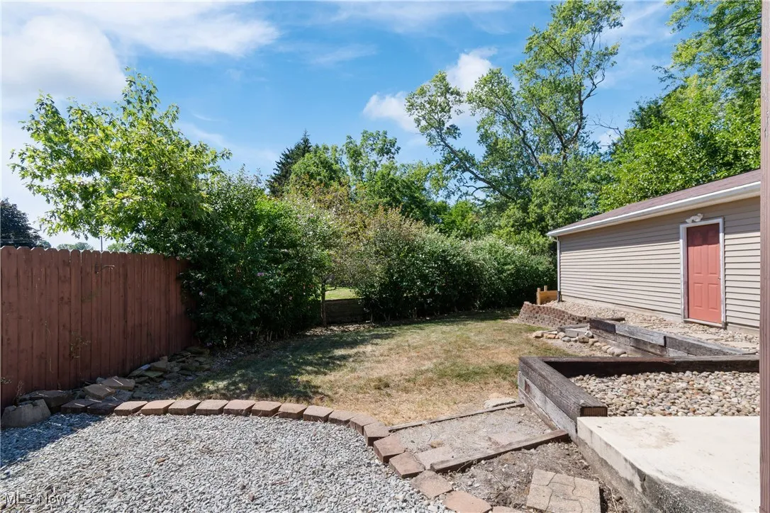 View of fenced backyard