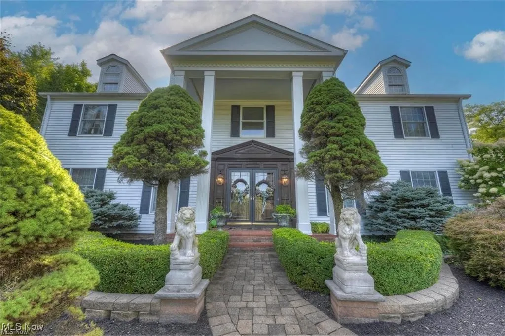 View of front facade featuring french doors