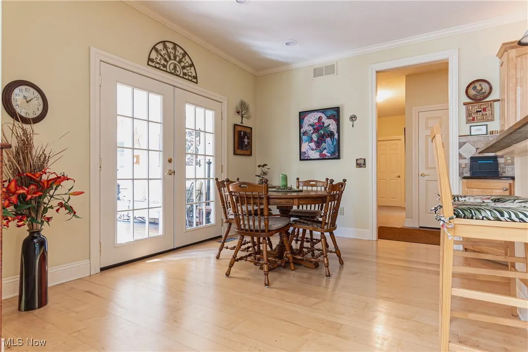 Doorway is the hall that leads to the 2 bedrooms, bathroom and laundry room