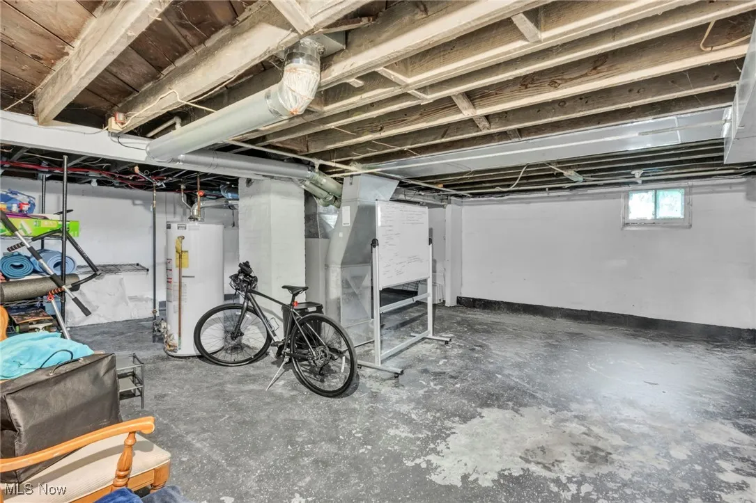 Basement with water heater