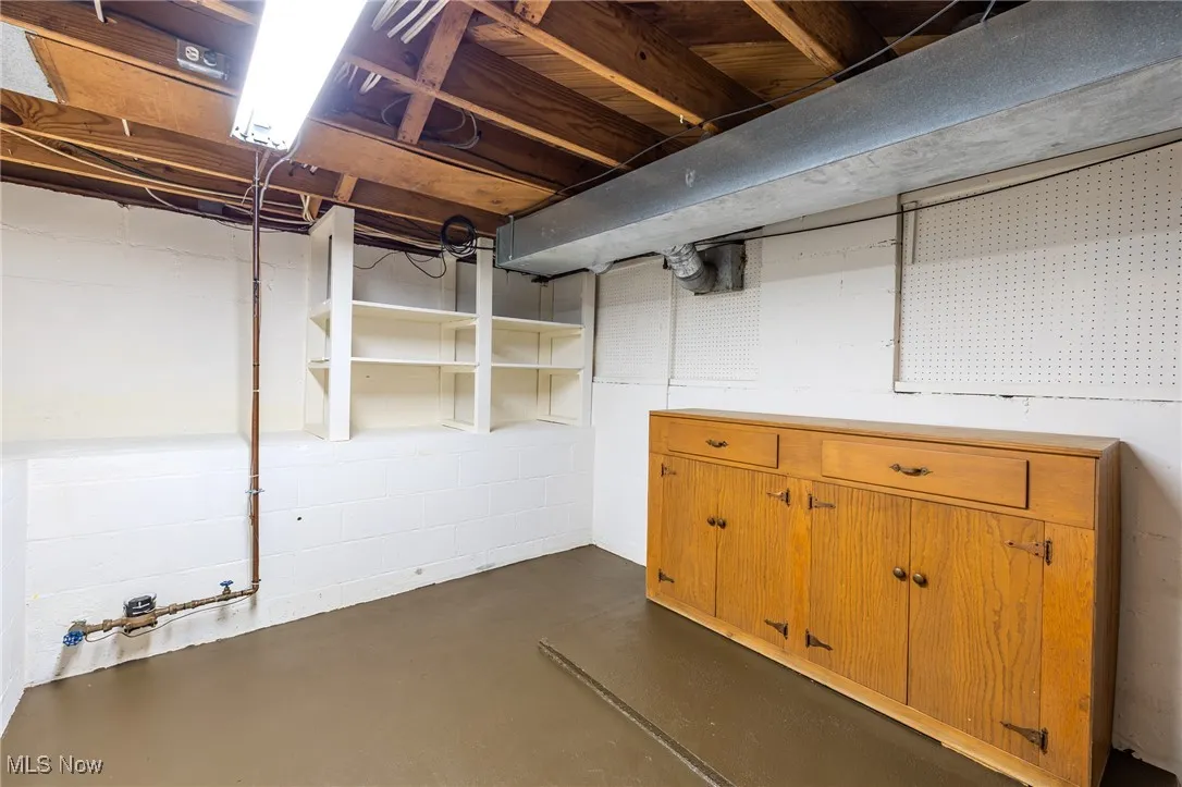 View of unfinished basement