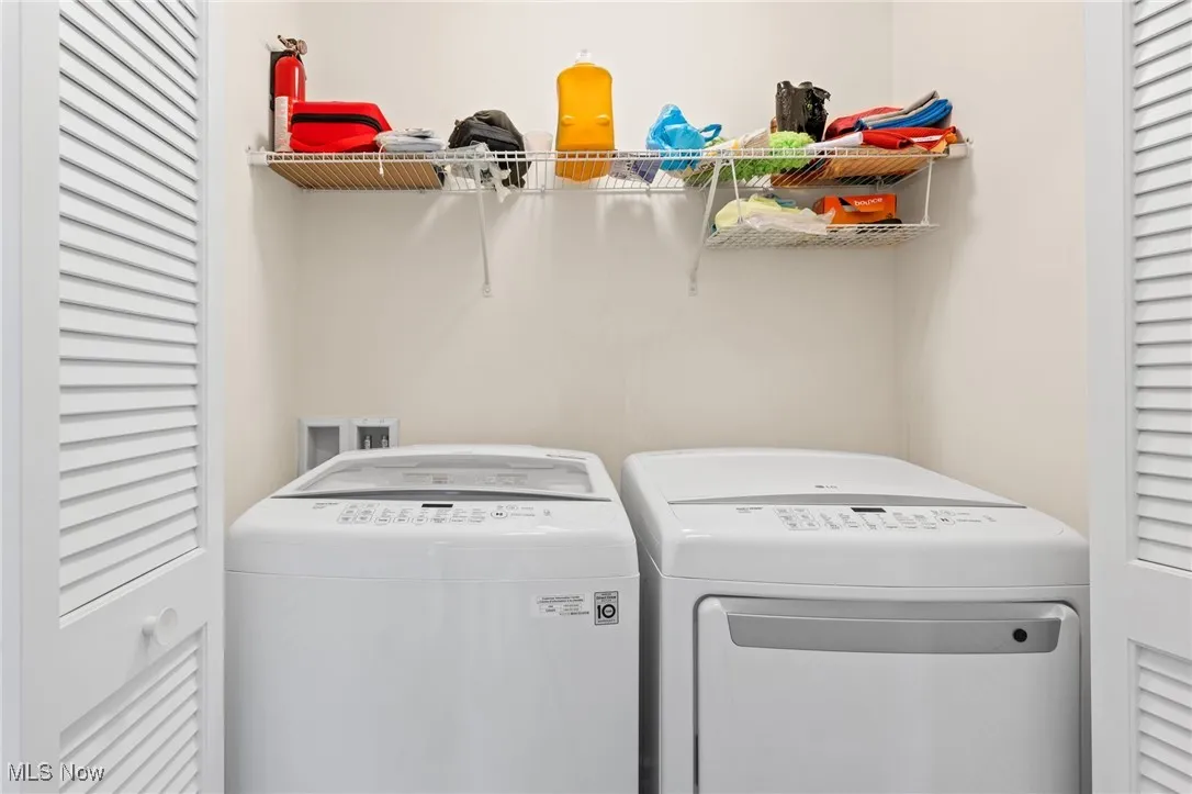 Laundry area featuring washing machine and dryer