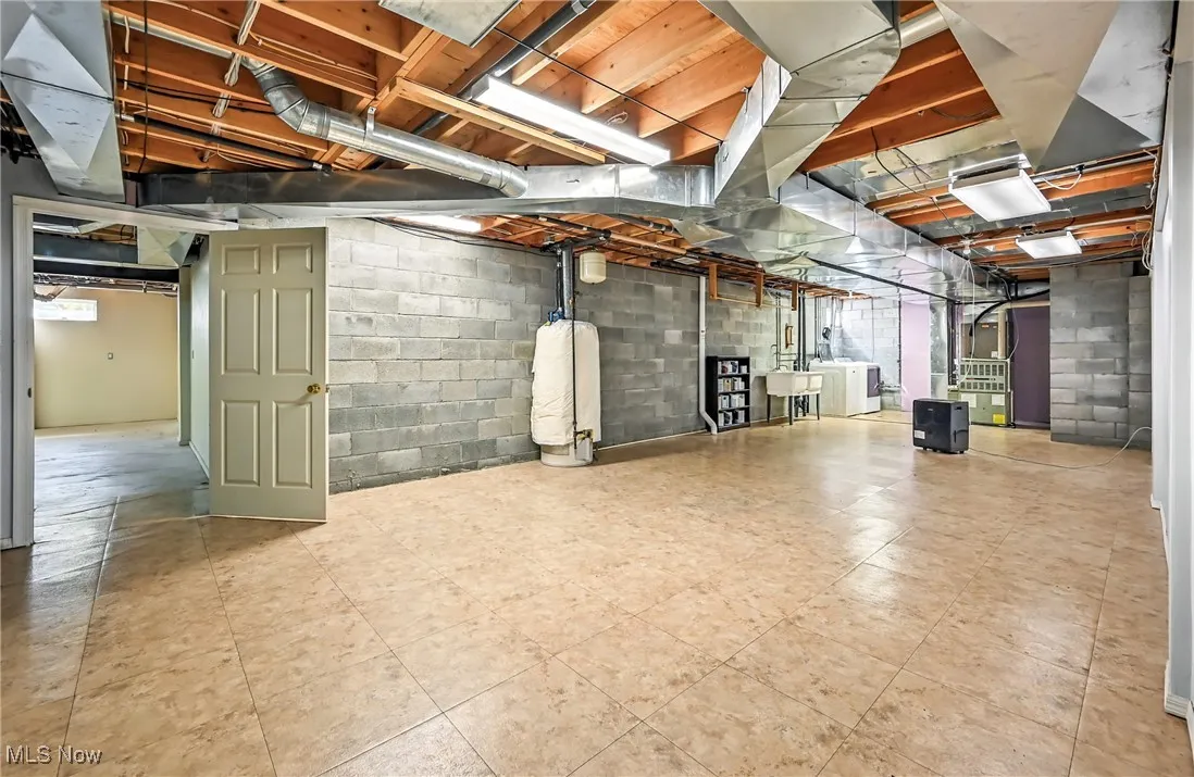 Utility room w 2nd laundry area, radon mitigation, previously gym space