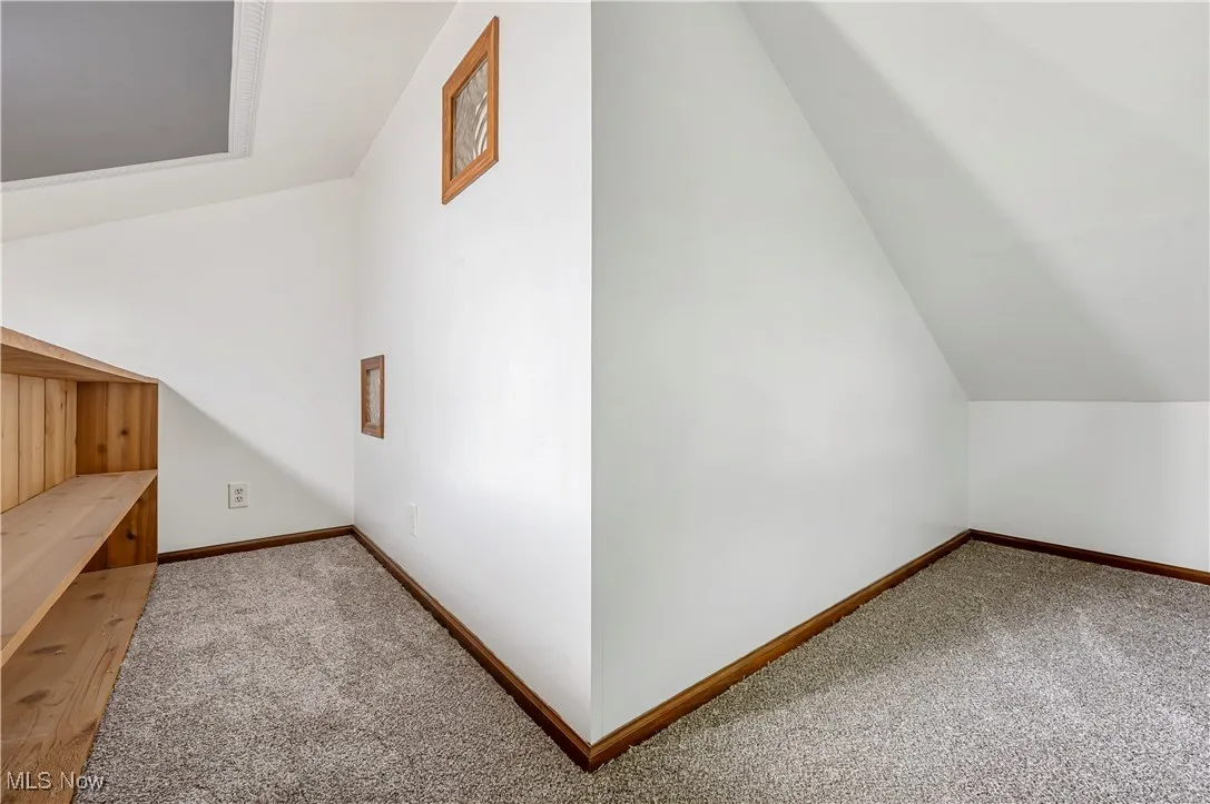 Bonus room with carpet and lofted ceiling