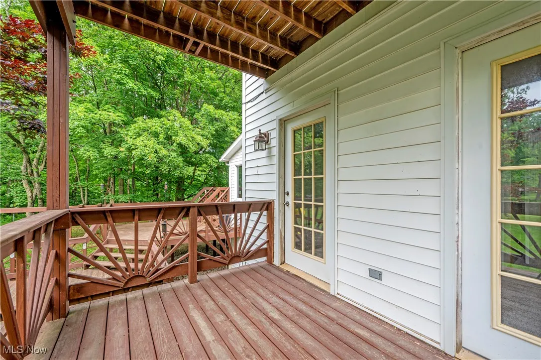 View of wooden deck