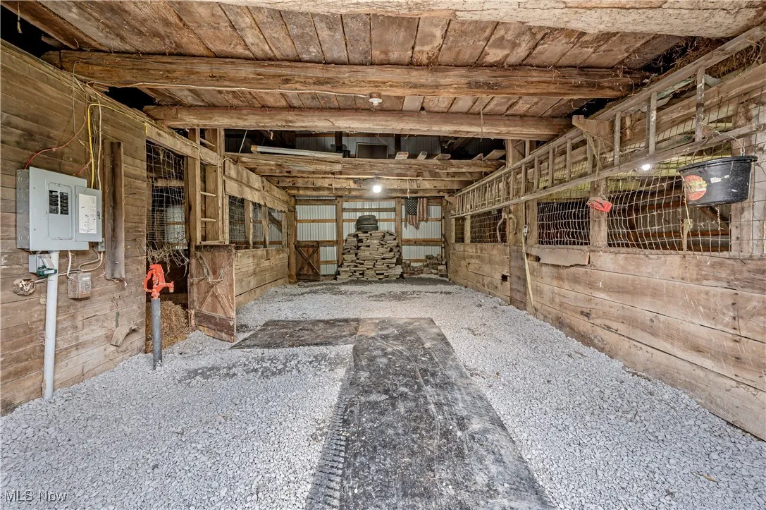 Horse barn featuring electric panel