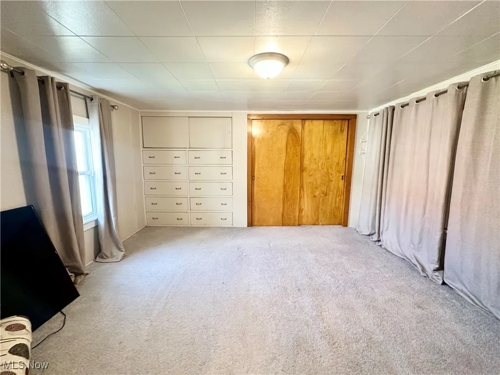 Bedroom featuring carpet floors and closet