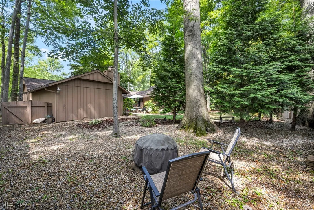 View of yard featuring view of wooded area