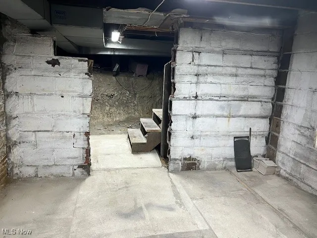 View of unfinished basement