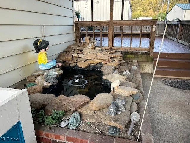 Exterior view of a small pond