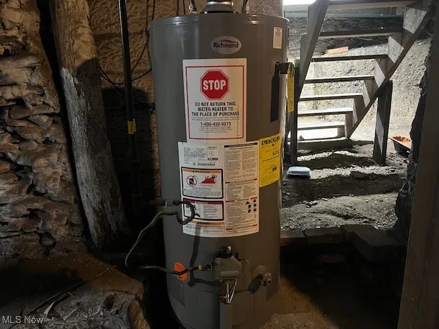 Utility room with gas water heater