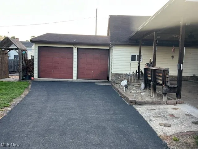 Garage with driveway