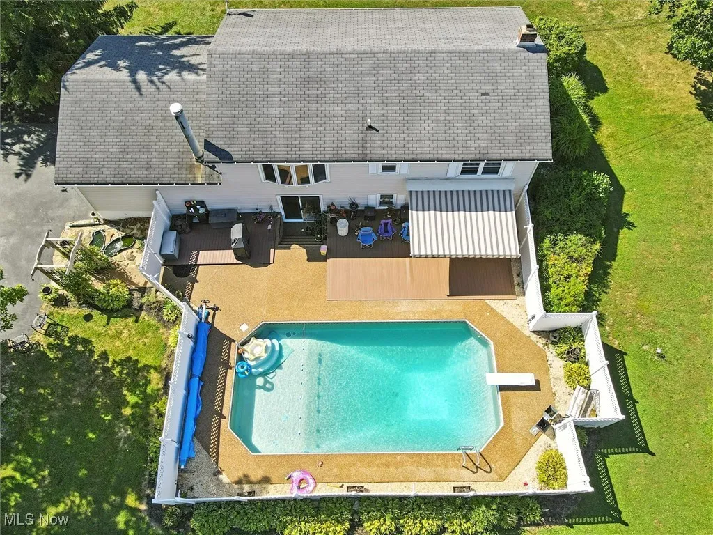 View of Pool with Nature Stone patio