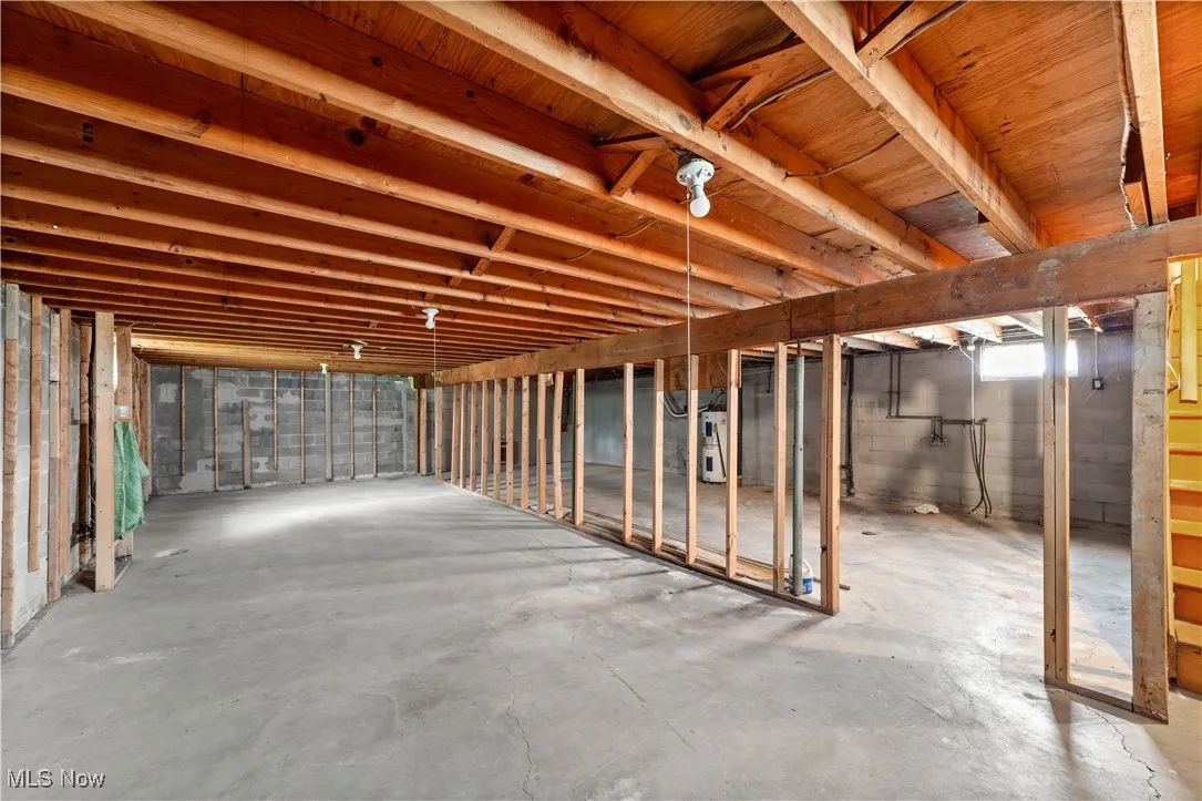 View of unfinished basement