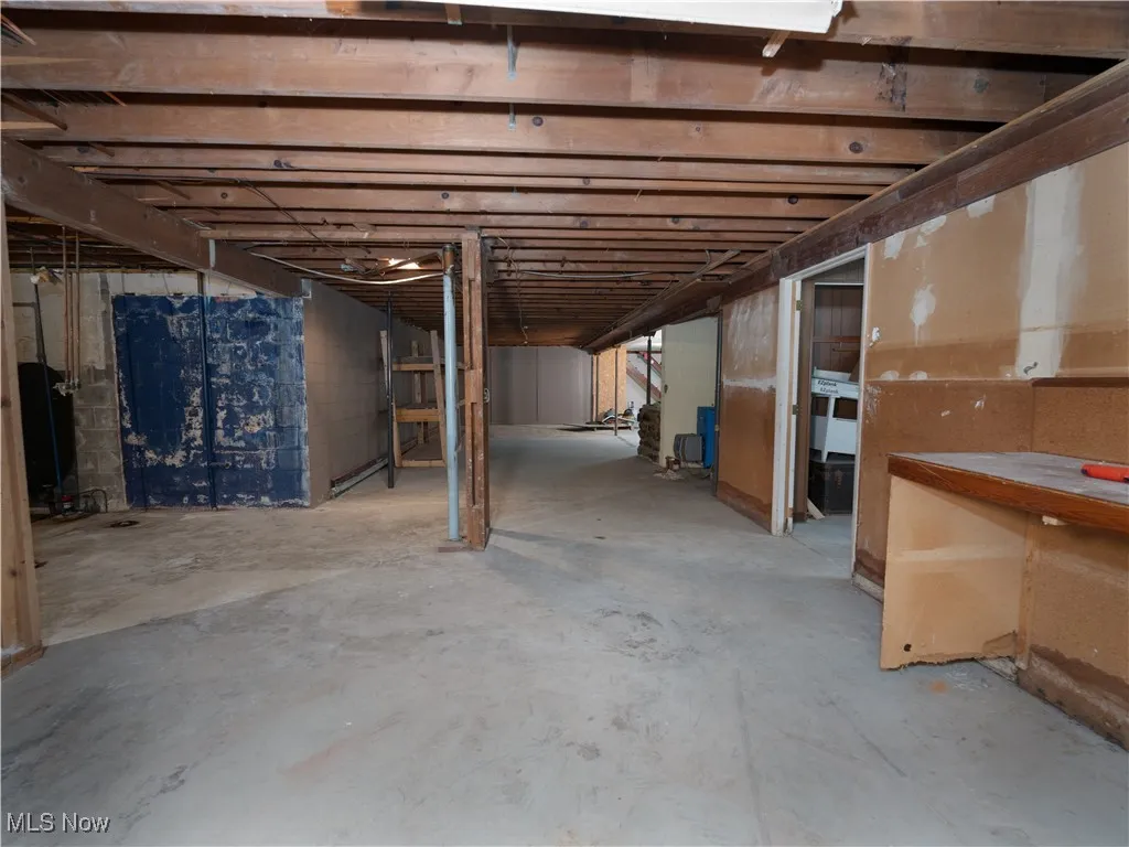 View of unfinished basement