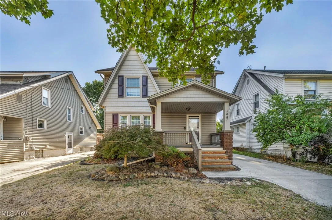 View of front of house featuring covered porch