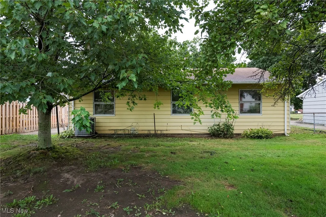 Rear view of home from backyard