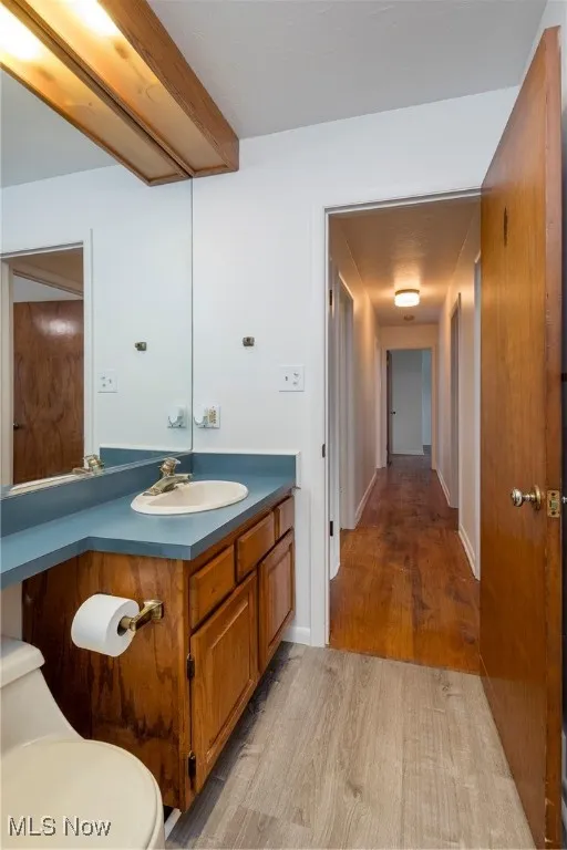 Full bath featuring vanity and LVP flooring