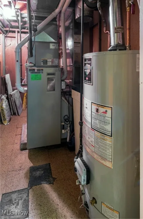 Mechanicals with water heater and HVAC
