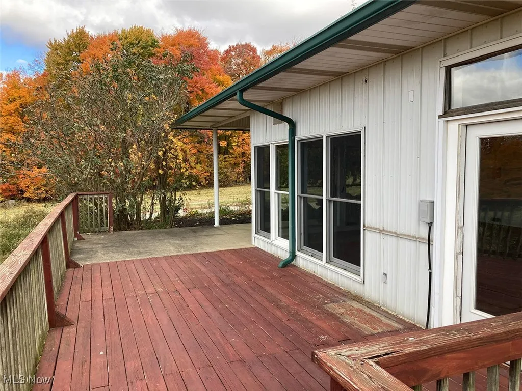 View of wooden deck