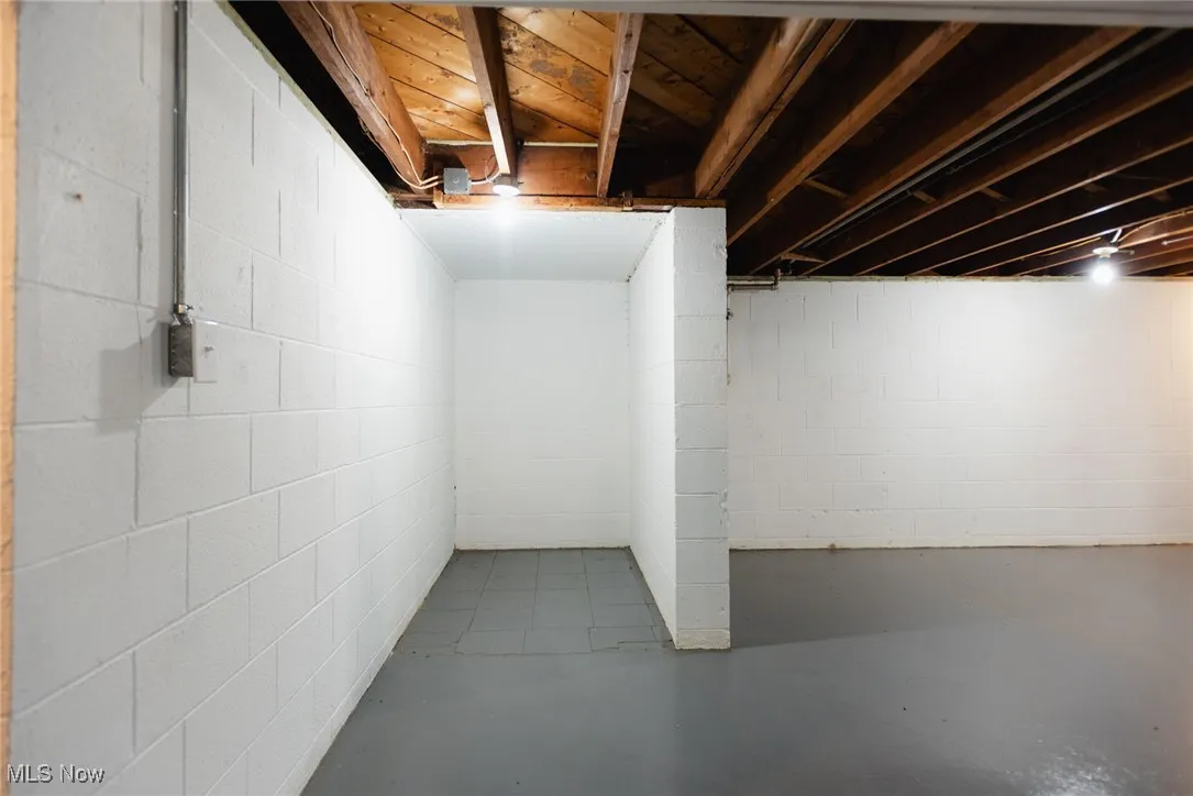 View of unfinished basement