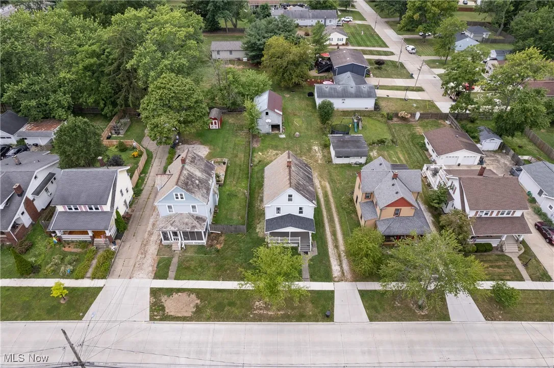 Aerial view of residential area
