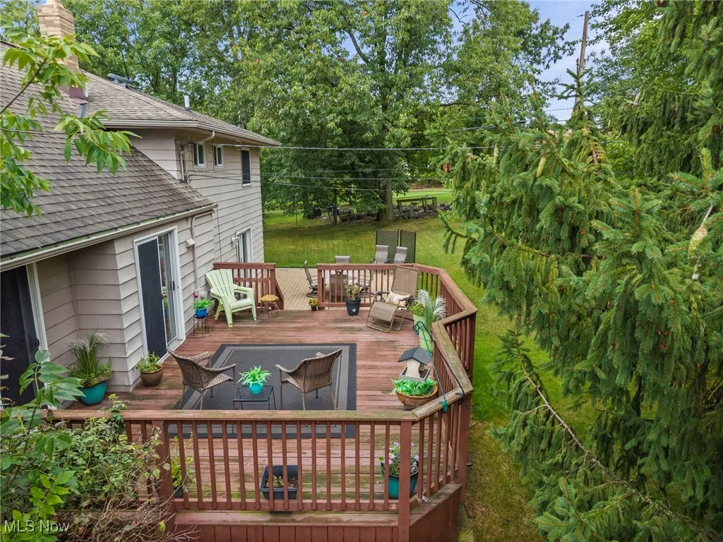 View of oversized Wooden deck